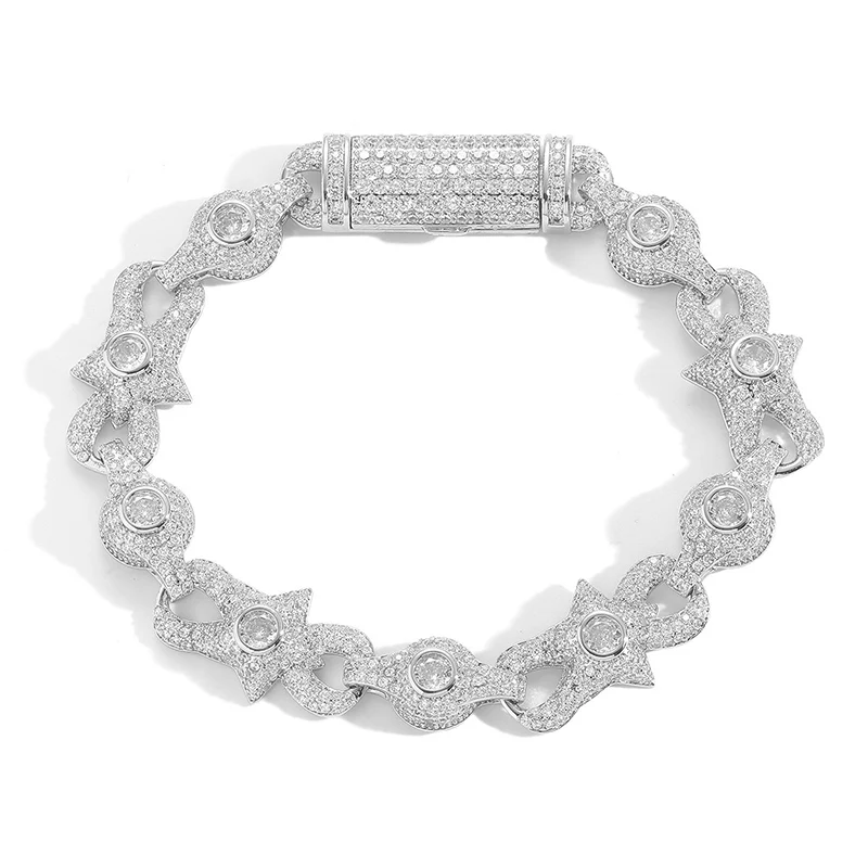 

Ожерелья-цепочки в стиле хип-хоп с геометрическими звеньями, инкрустированные стразами CZ 5A+, для мужчин, ювелирные украшения для рэперов, золотистого и серебристого цвета