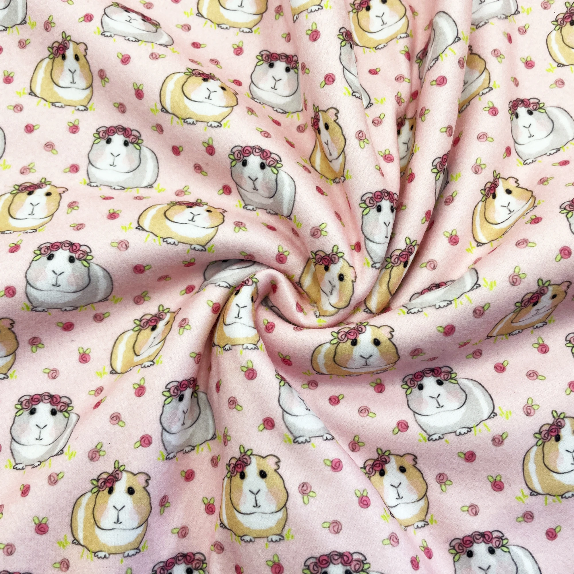 50*145cm Guinea Pig Print Fleece Fabric For Pet Nest Clothing Blanket DIY Quilt Pillow Dolls Handmade Apparel Sewing Fabric