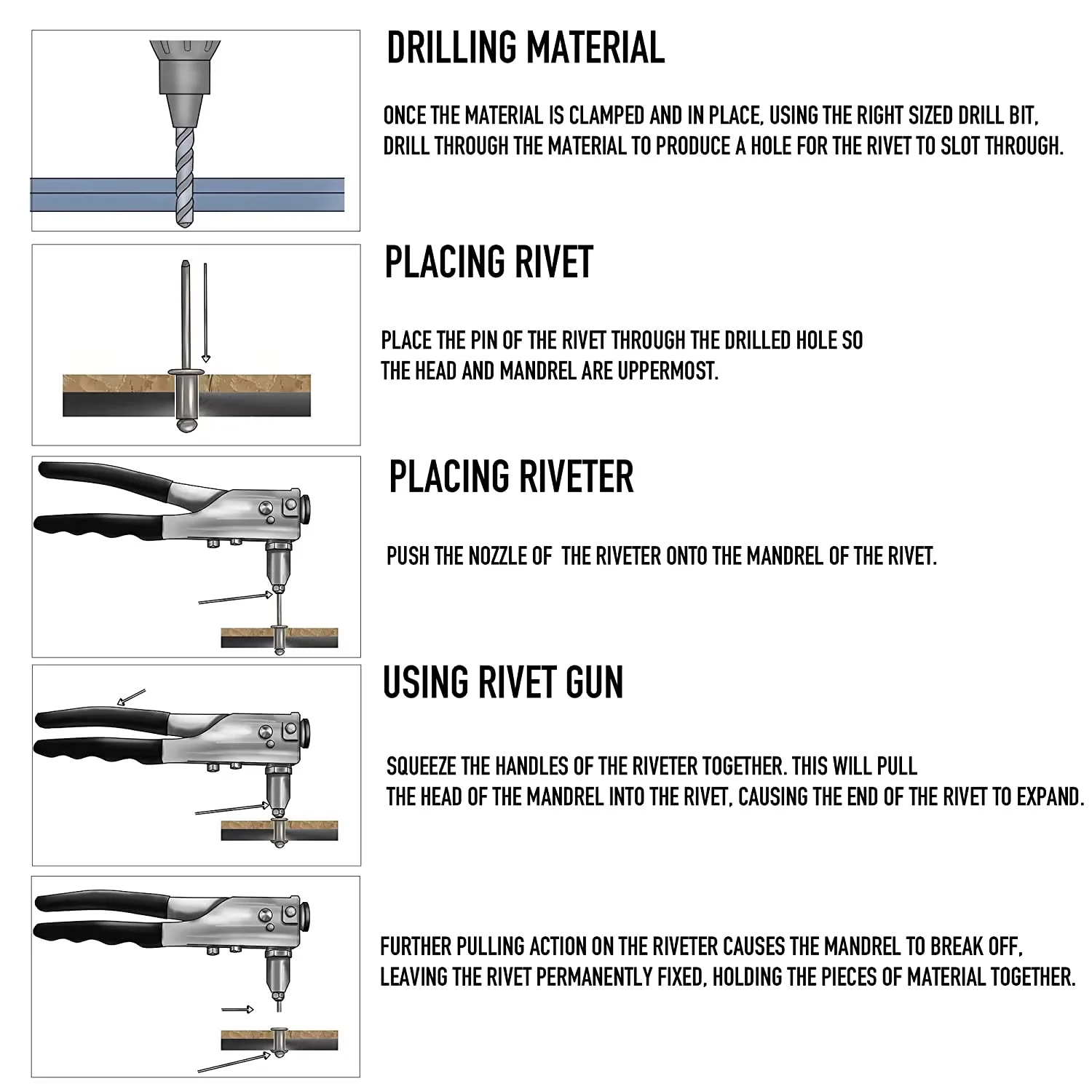 SUBAO BT804 เครื่องมือเครื่องใช้ในครัวเรือนคู่มือตาบอด Rivet NUT ปืนเล็บ Rivets Riveter Riveting TOOL สําหรับ 3.2 4.0 4.8 มม.