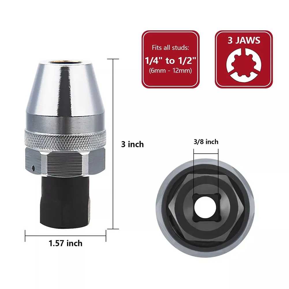 1x Broken Thread Stud Extractor Tools Damaged Nut Threading Bolt Head Socket Remover For Damaged Bolt Extractor 3/8\