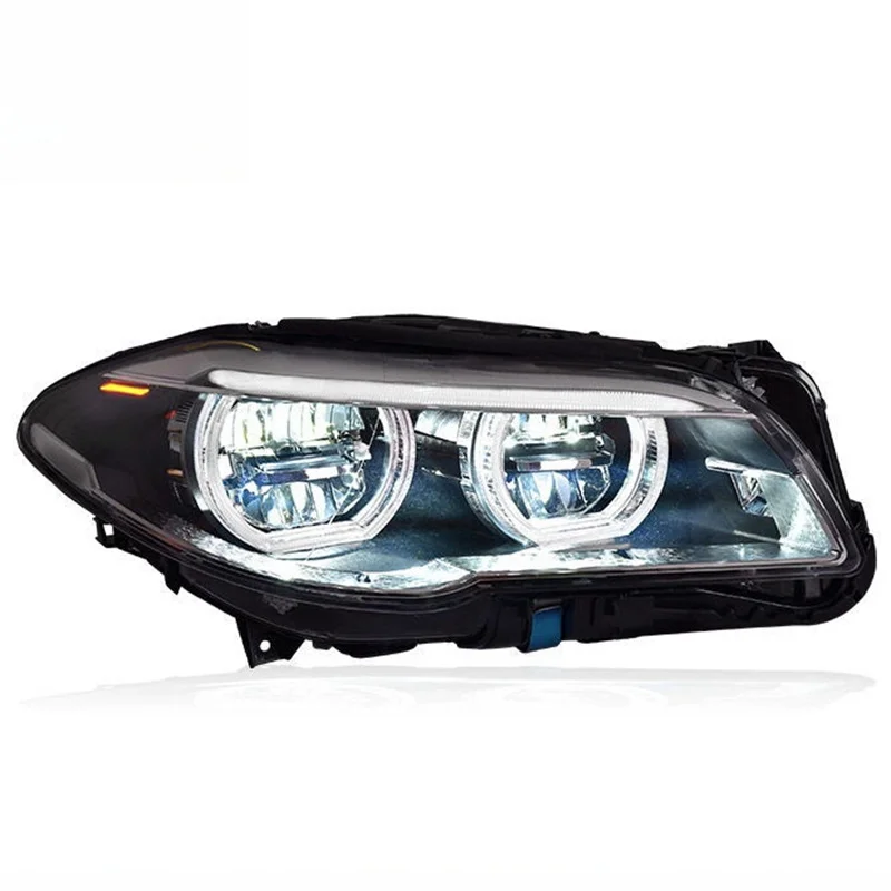 أضواء LED لسيارات BMW 5 Series F10 F18 11-17 مجموعة المصابيح الأمامية تعديل عيون الملاك LED أضواء النهار الجري بدوره إشارة قطع غيار السيارات