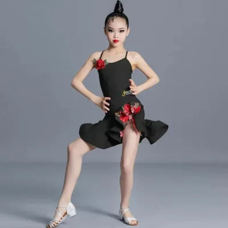 

Children's Latin Practice Clothing, Children's Performance Clothing, Stage Performance Strap Performance Clothing