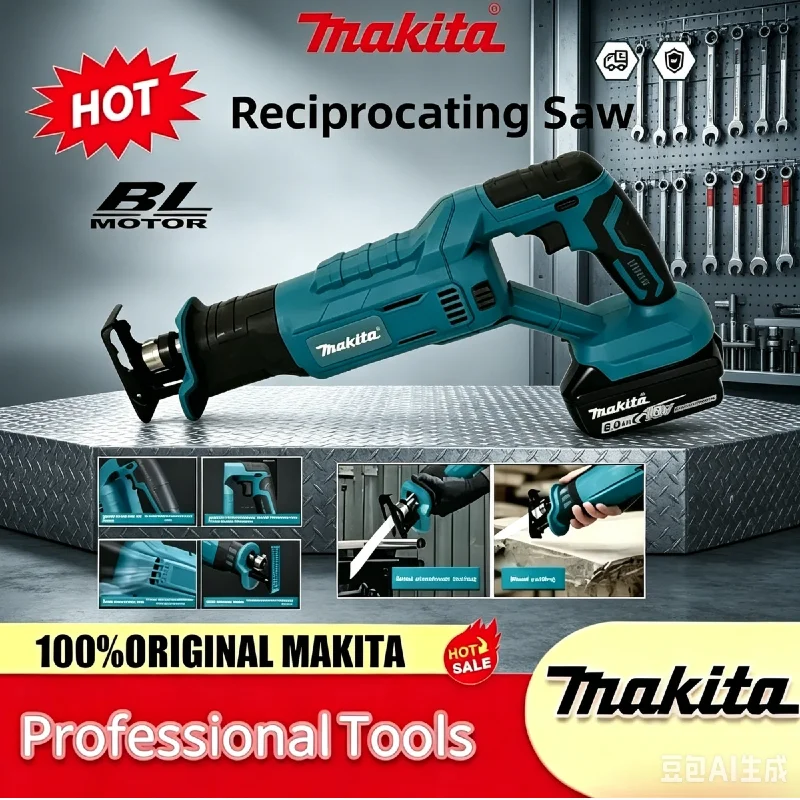 

Makita Handheld Small Reciprocating Saw Brushless High Power Multifunctional Electric Cutting Saw For Household 18V Battery