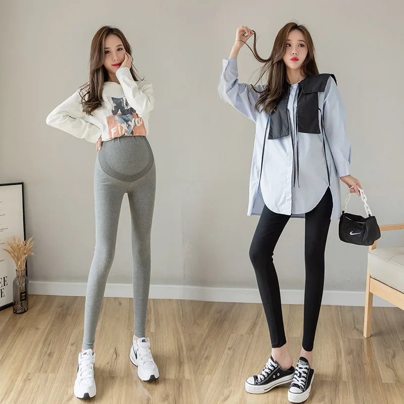 Bộ Đồ Quần Legging Xuân Thu Cao Cấp Điều Chỉnh Quần Mặc Váy Cotton Thun Dành Cho Phụ Nữ Mang Thai Thời Trang Premama Quần