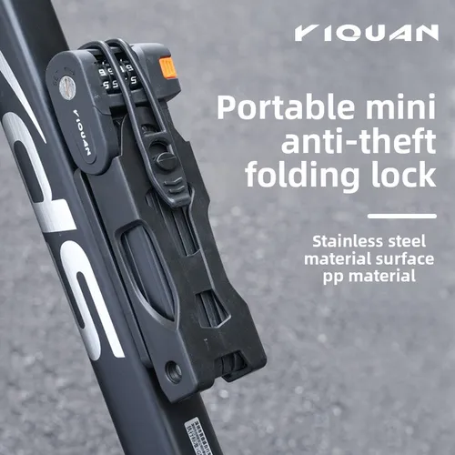 Imagen 1 del producto Candado plegable para bicicleta de montaña, candado antirrobo de seguridad para carretera, candado de cadena para bicicleta eléctrica, accesorios para bicicleta