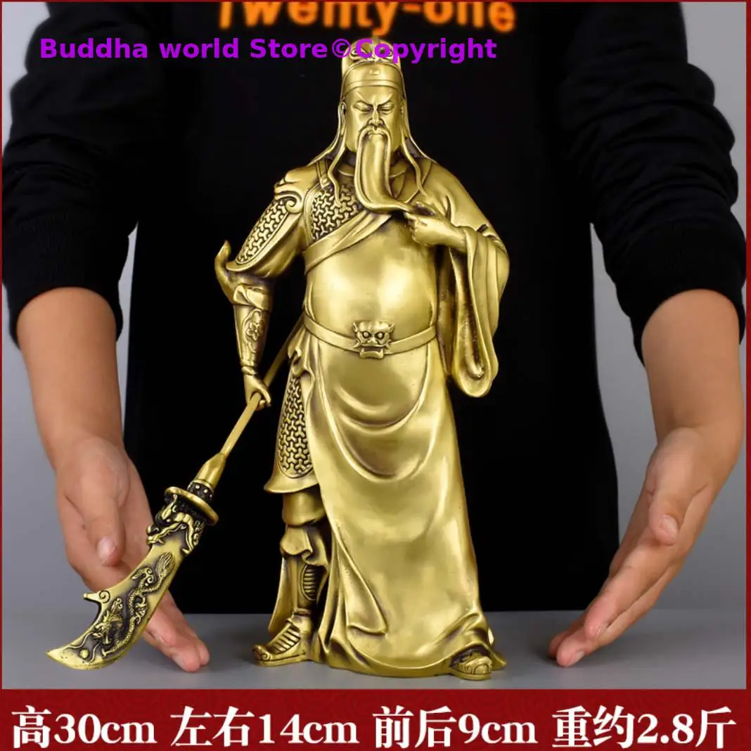 2025 large Asia home company GOOD LUCK COPPER GUAN GONG fortune god Jambhala Mammon Shrine altar Worship MONEY GOD statue