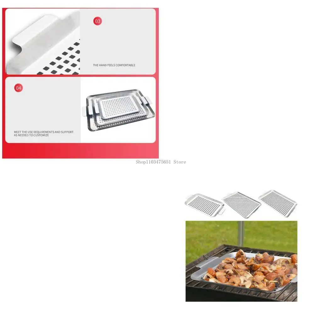 

Эффективные кастрюли для барбекю из нержавеющей стали с отверстиями и ручкой для идеально на гриле овощи рыба и мясо