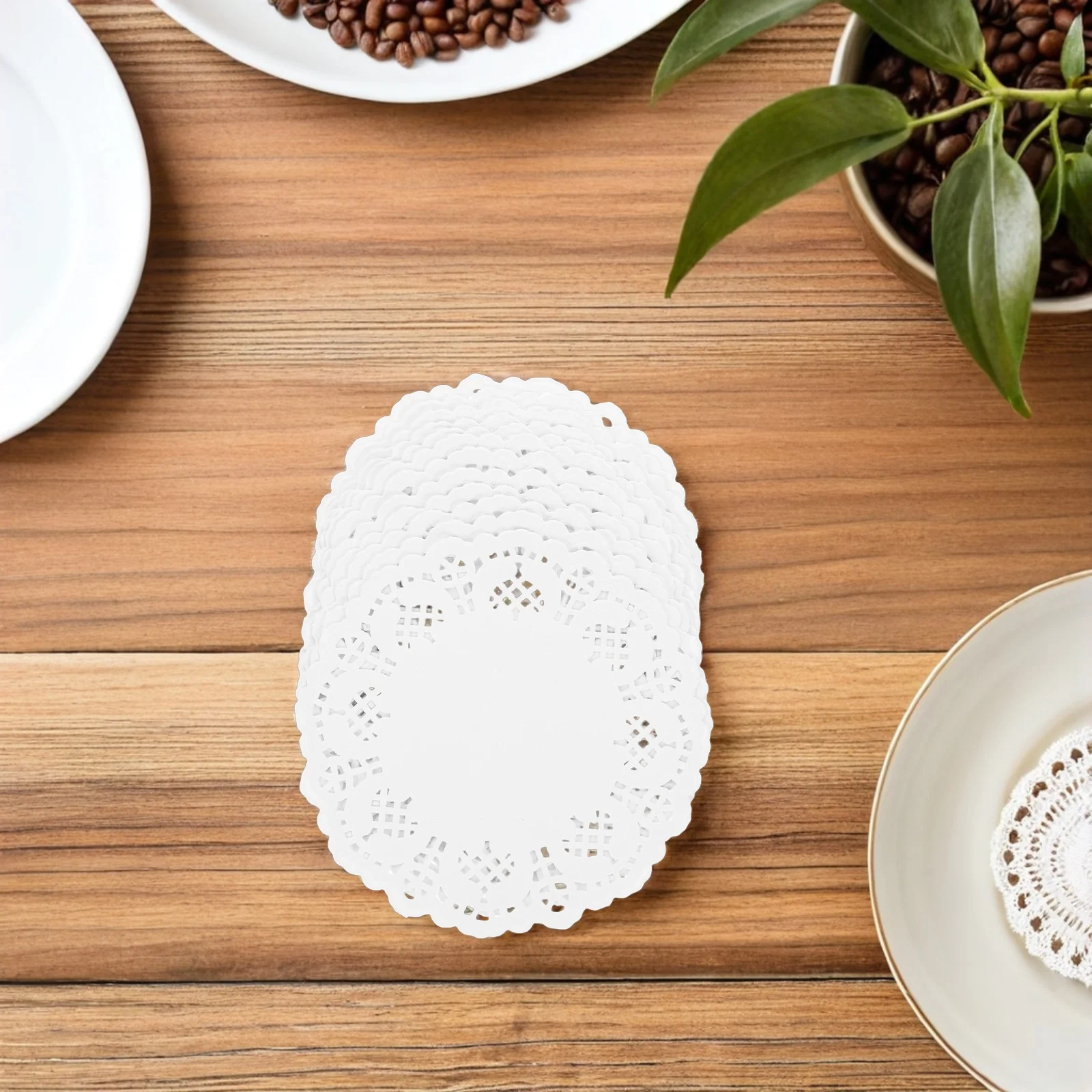 

700pcs Baking Oil Absorbent Paper Doilies 4.5Inch Round White Lace Disposable Mats For Cake Dessert Table Decor Grease Proof