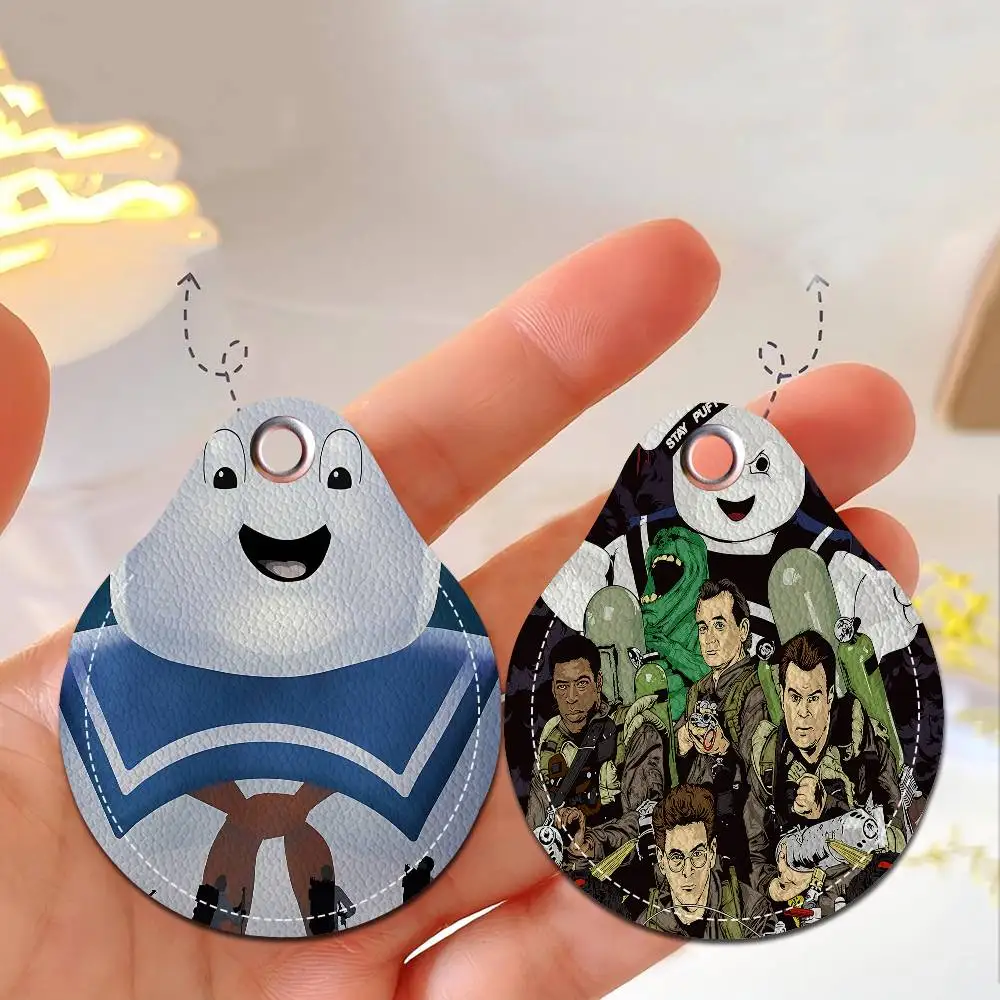 Retro Classic Ghostbusters Movie Adorable Teardrop Acc Control Card Protector Bus Keychain Elevator Card Student PU Material