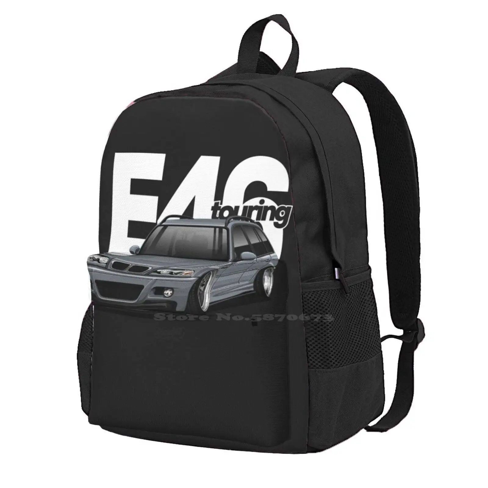 E46 Wagon Backpack For Student School Laptop Travel Bag E46 Enthusiast E46 Lover E46 Tuning Bavarian Engine Works Bimmer E46