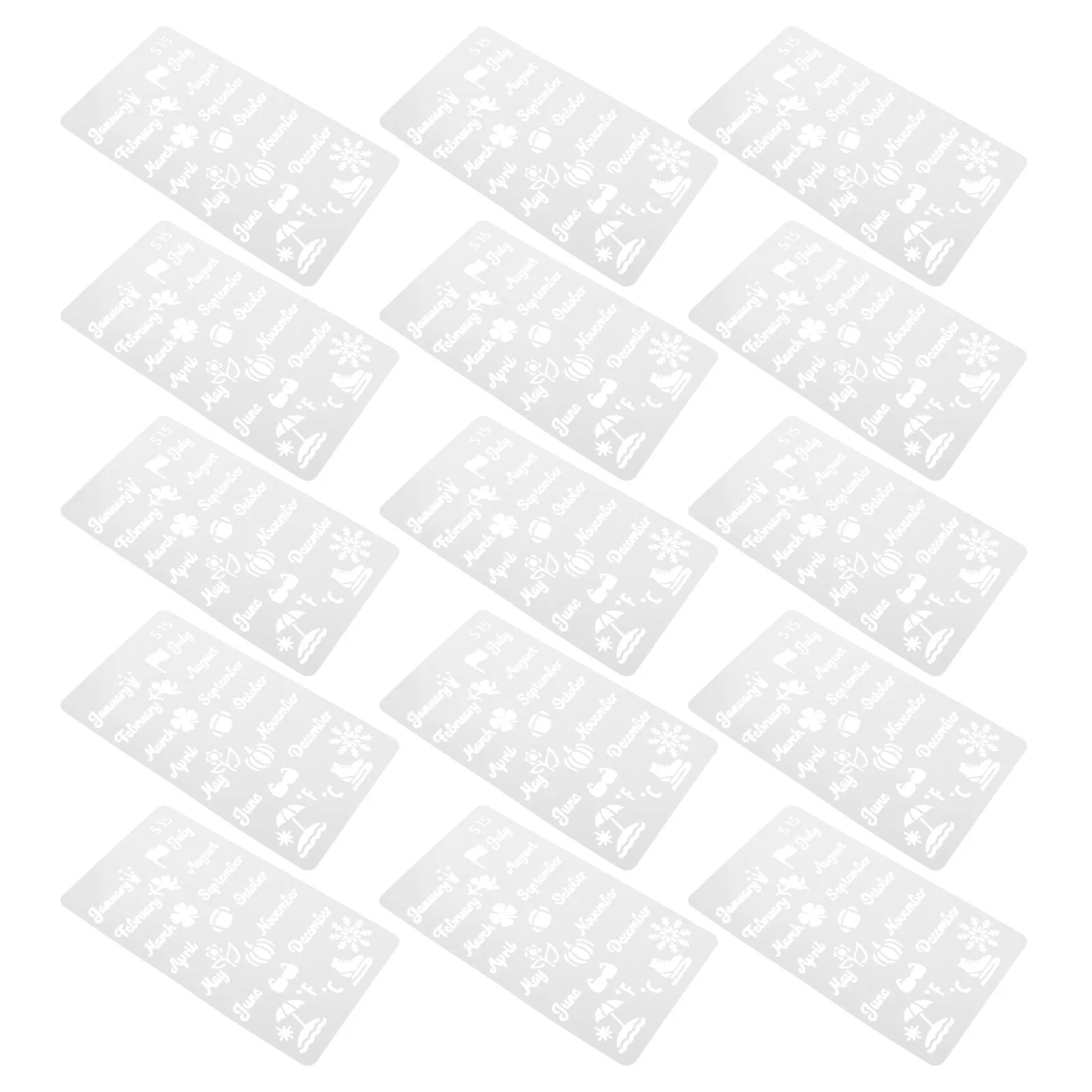 

20pcs Hand Lettering Stencil Set Monthly Calendar Template For Journaling Plastic Stencils Reusable Diy Craft Scrapbook