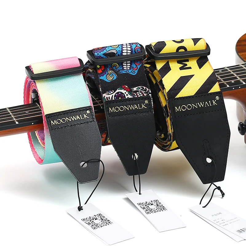 2022 New Fashion Printed Guitar Strap for Acoustic Electric Bass Guitar Musical Accessories Colors Optional Guitar Belt