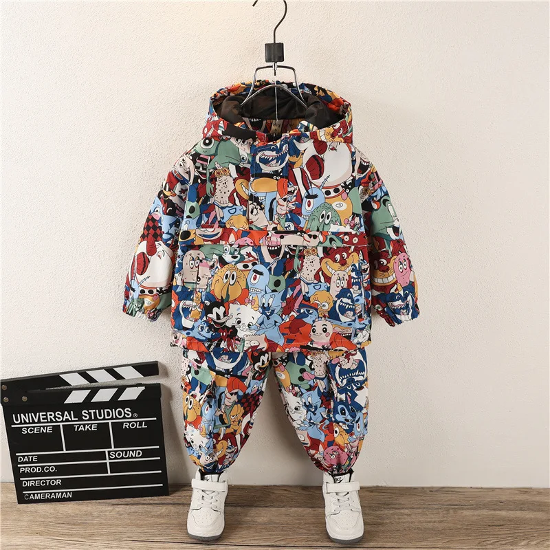 Baby Boys Girls Cartoon Clothing Sets Children Fashion Hoodies + Pants 2PCS Boys Suits Infant Kids Clothes Sport Suit 2-12Year