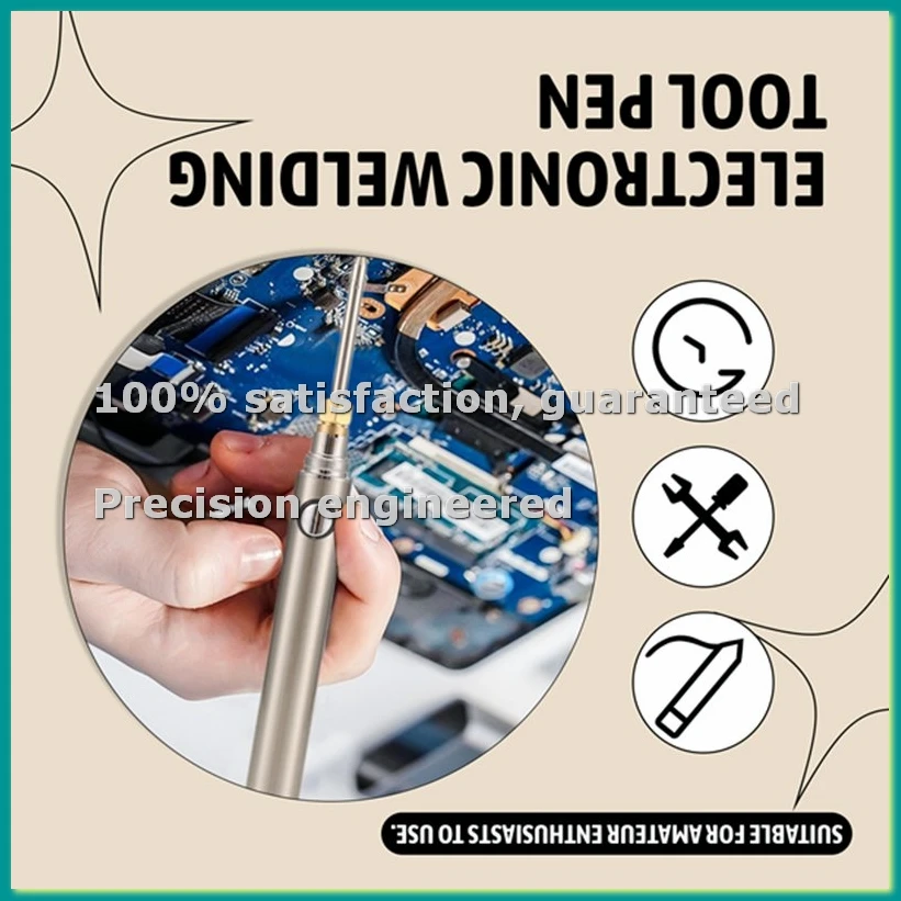 5V 15W USB Cordless Soldering Iron Kit 1100MAh Wireless Rechargeable Battery Powered, Charging Welding Repair Tool-A14I
