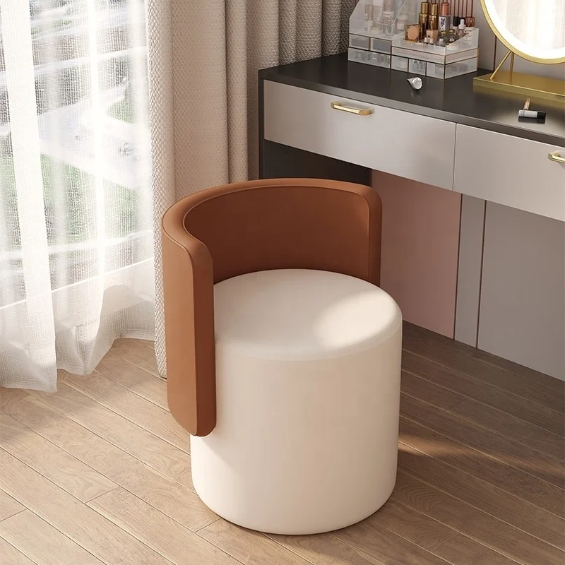 */ Luxury High-End Bedroom Light Makeup Stool Simple Backrest Modern Design Dressing Chair For Master