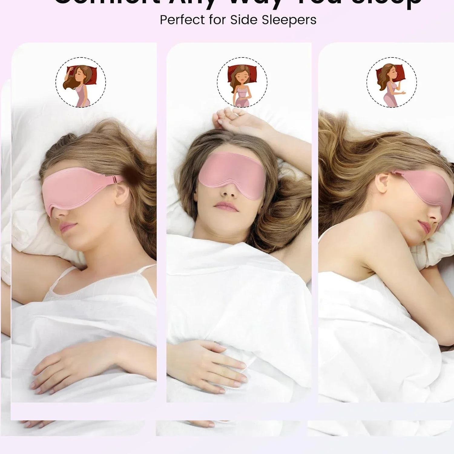 100% Light Blocking 3D Sleeping Eye Mask Soft Breathable Eye Shade Cover for Travel Zero Eye Pressure 3D Sleeping Mask