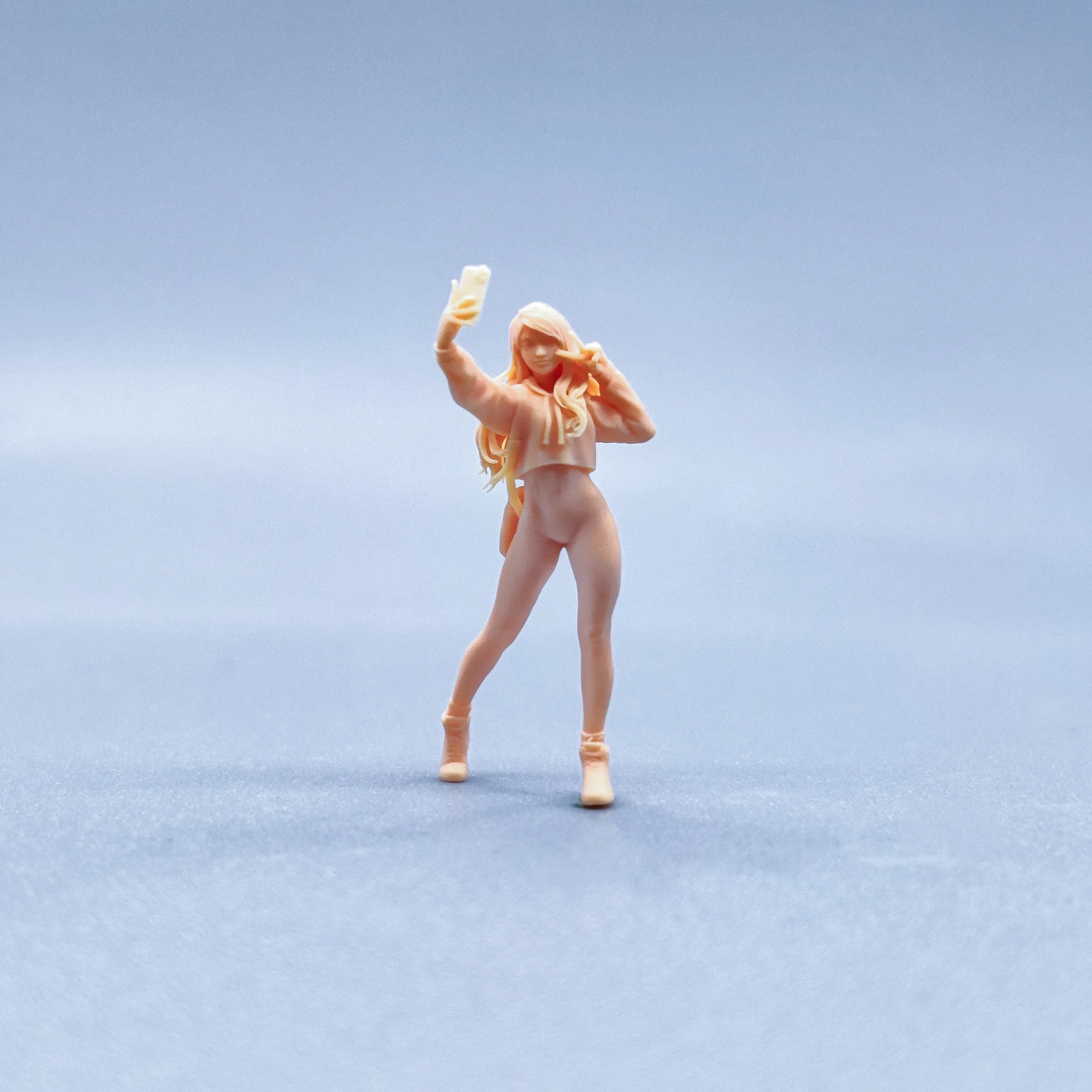 1/64 1/50 1/43 تماثيل مقياس نموذج الراتنج نعم Selfie ظهره فتاة غير ملونة المنمنمات Diorama رسمت باليد W020 #1