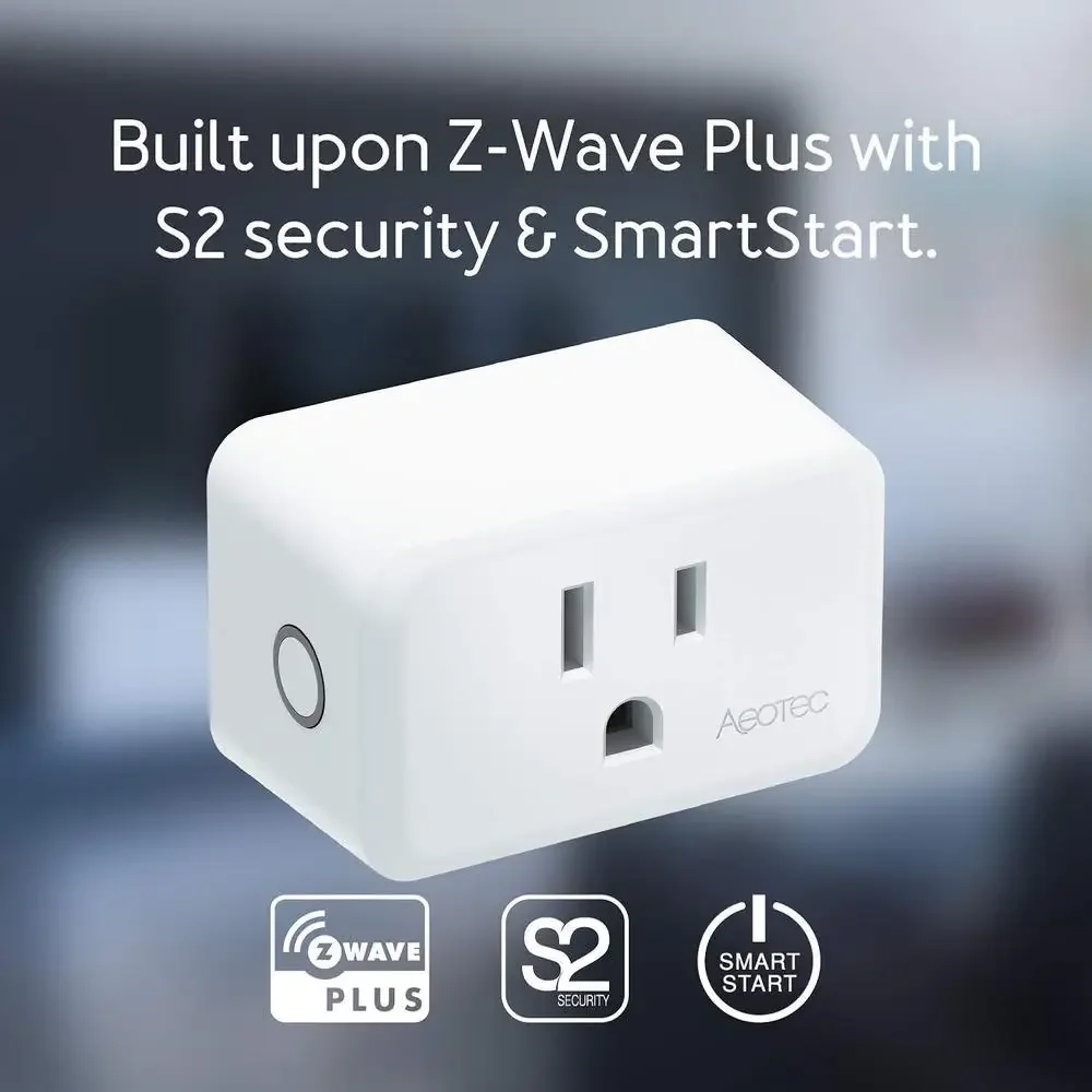 Z-Wave Plus Smart Switch Soket Kontrol Nirkabel Otomatisasi Rumah Pengukur Energi Perlindungan Lonjakan Arus 16A Smart Plug Gen7 Seri 700
