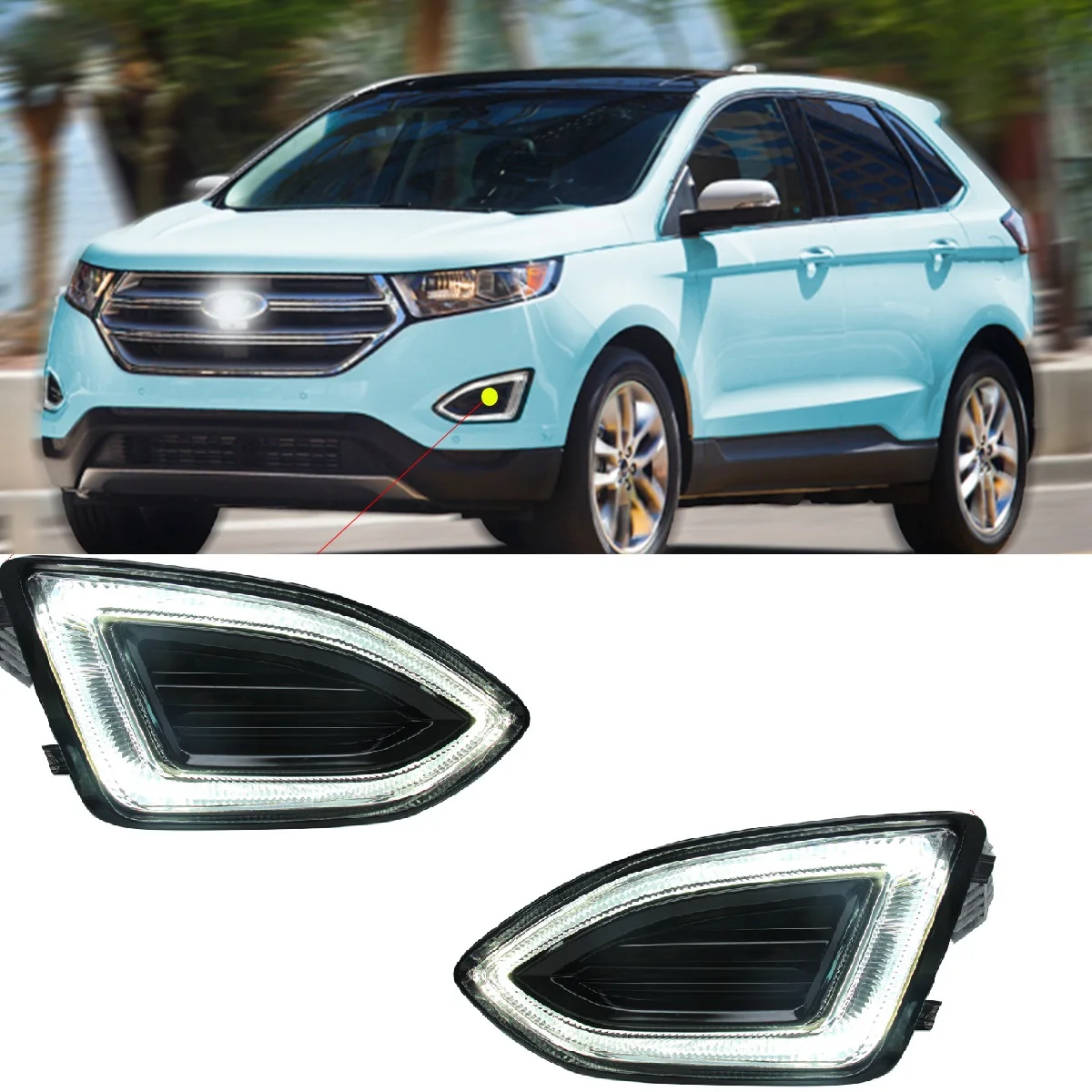 

LED Front Bumper daytime running lights For Ford Edge Us version 2015 2016