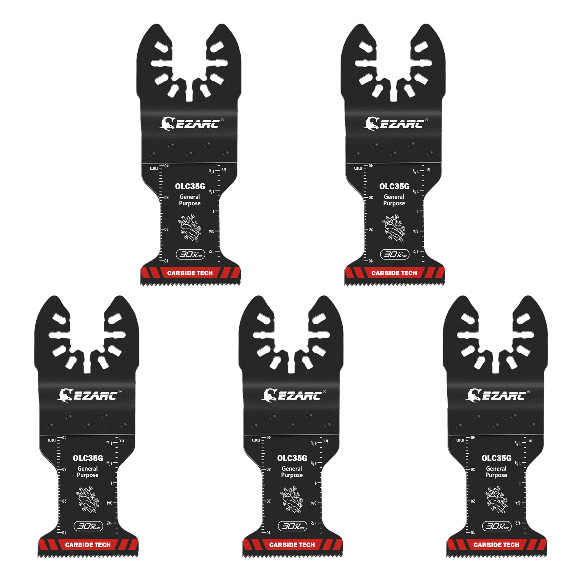 EZARC 1/2/3/5 Stück Hartmetall-Oszillierende Sägeblätter Mehrzweck-Multitool-Klinge mit Schnellverschluss für Metall, Holz, Gips, Trockenbau, PVC