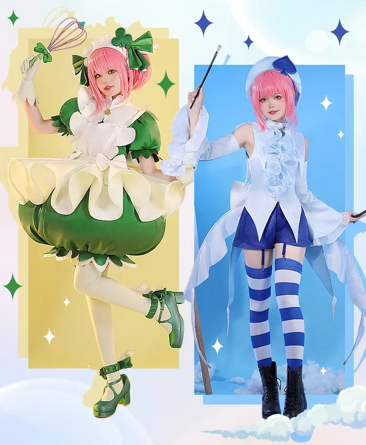 

Новинка 2025 года, Hinamori Amu, униформа на Хэллоуин, женская аниме Hinamori Amu, карнавальный костюм, милое платье, амулет, лопата, амулет, наряд клевера