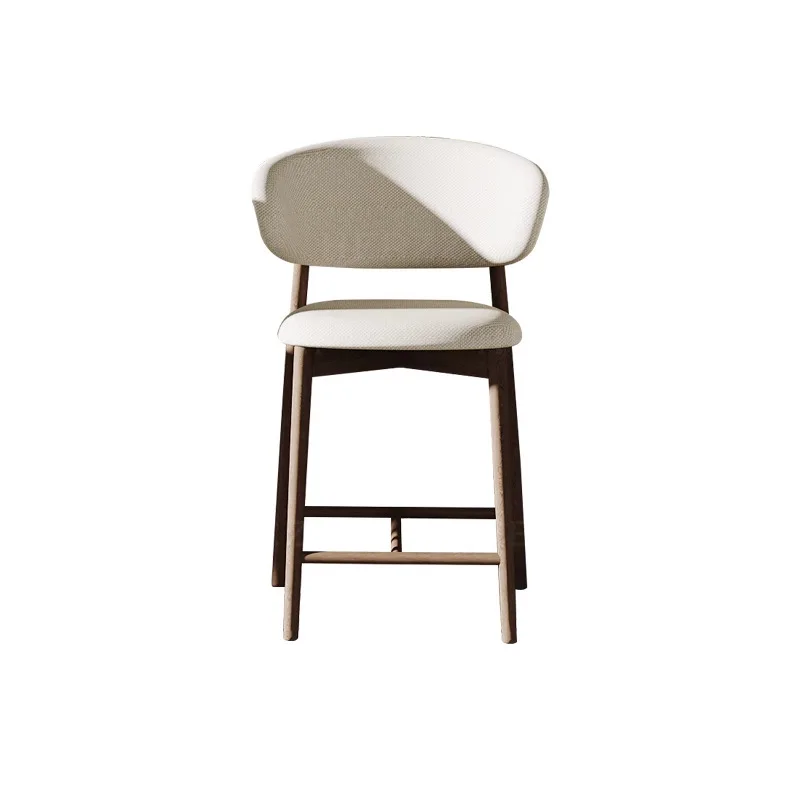 

Nordic high-end Italian dining chair wabi-sabi wind solid wood high chair minimalist