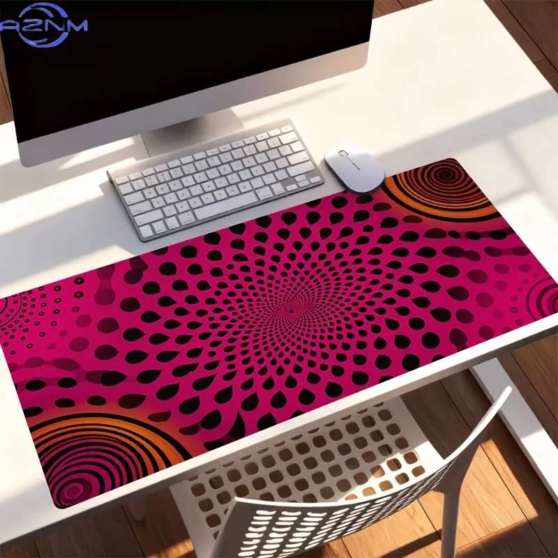 1pc Extra-Large, Non-Slip, Durable Desk Mat, Mouse Pad, Featuring Spiral Pattern Design, Rubber Base, for Office, Computer Decor