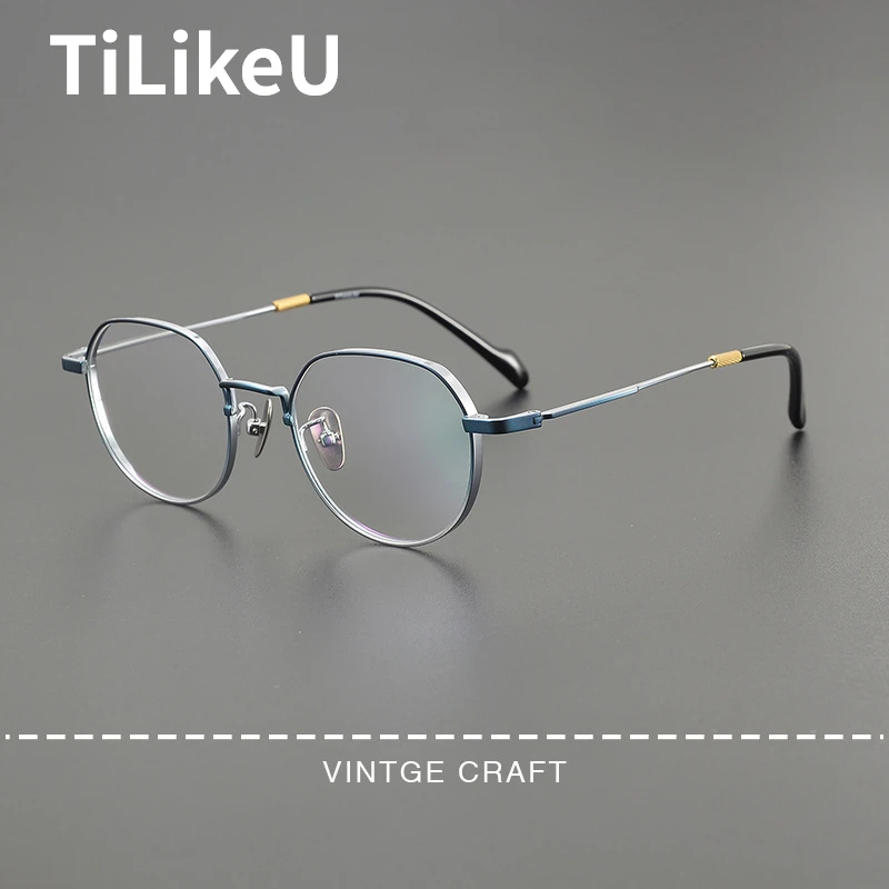 Luxus Männer reine Titan Brillen fassungen Retro polygonale Brillen Frauen optische Brillen fassungen koreanische Marke Design