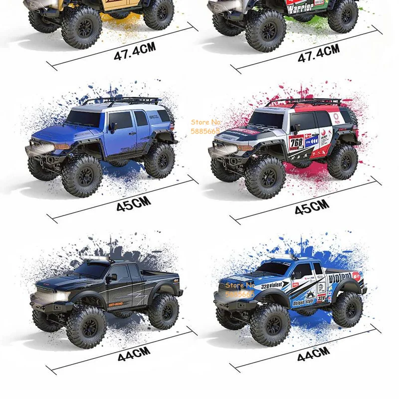 4WD 45 درجة تسلق RC على الطرق الوعرة الزاحف 2.4G 4WD 1/10 المهنية كبيرة مركبة يتم التحكم بها عن بُعد تعليق مستقل RC سباق الانجراف سيارة