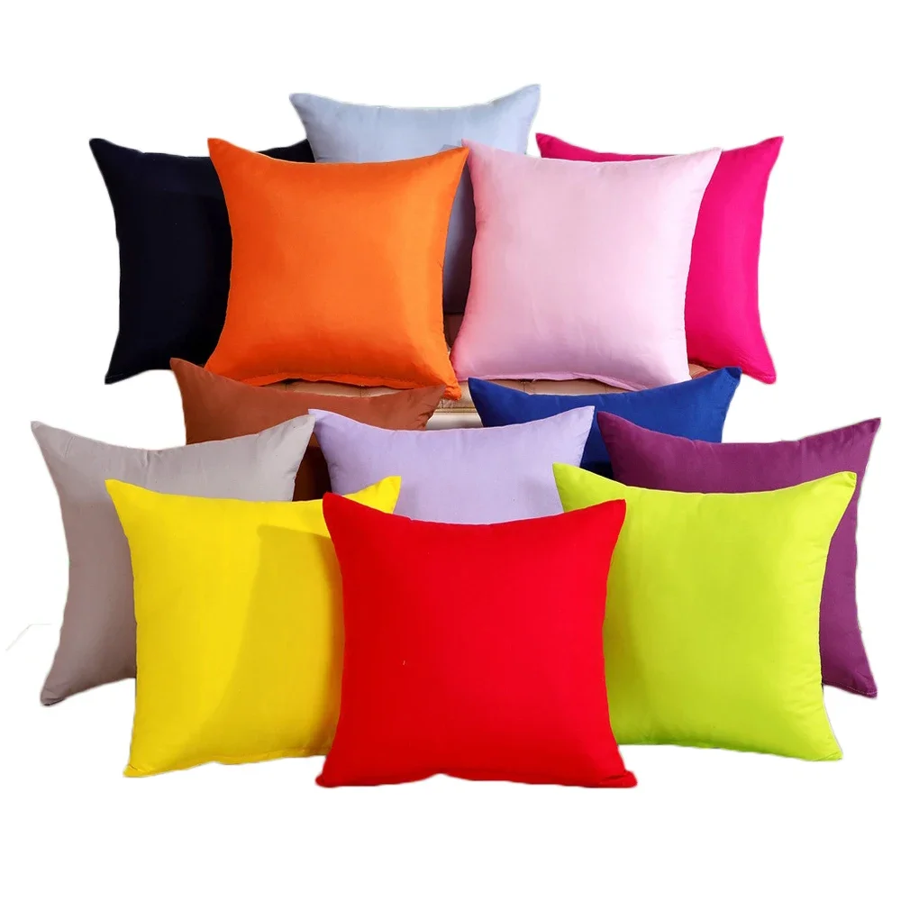 Candy Color Pillowcase Solid     Decorative  Home Decoration Sofa Car Cushion Cover 40x40