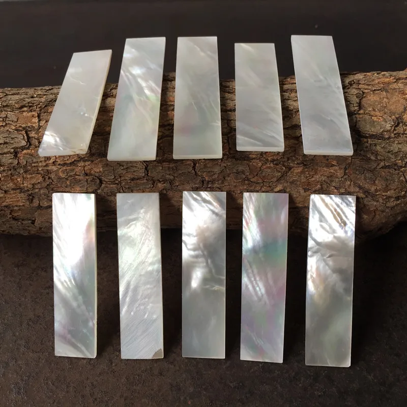 1/2/5pcs 60x15x2mm Natural White Mother of Pearl Shell Slice for Musical Instrument Accessories Wood Inlay Carved Material