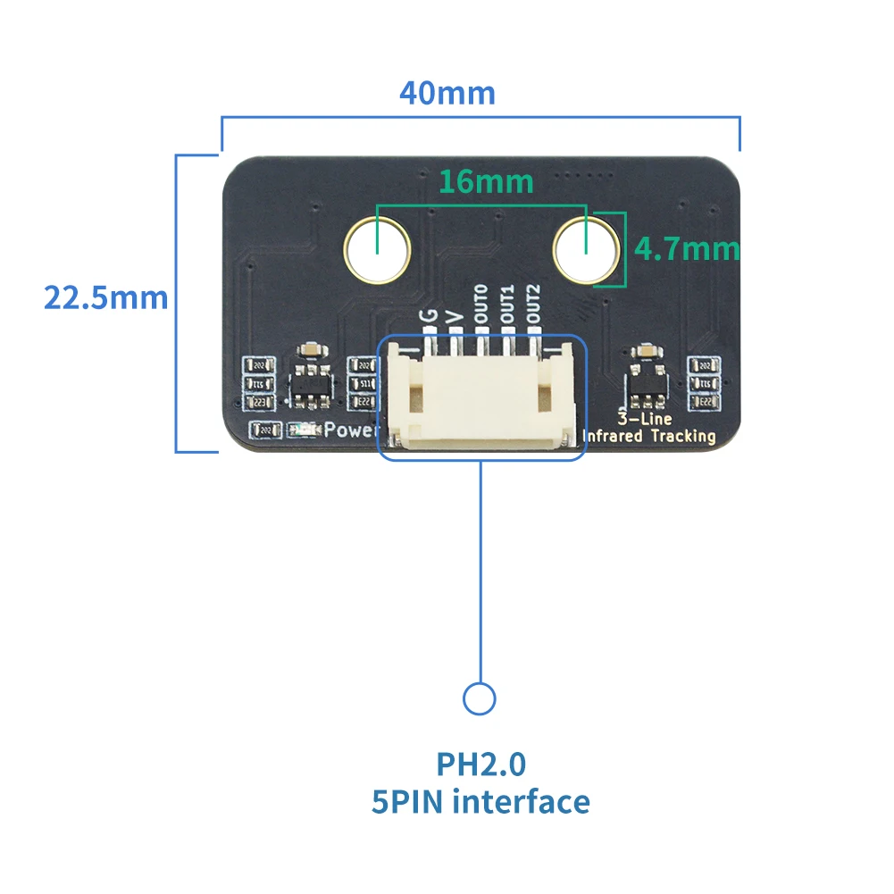 Three Channel Infrared Tracking Sensor Module Intelligent Car Automatic Tracking And Line Patrol Ph2.0 Suitable For Lego Buildin
