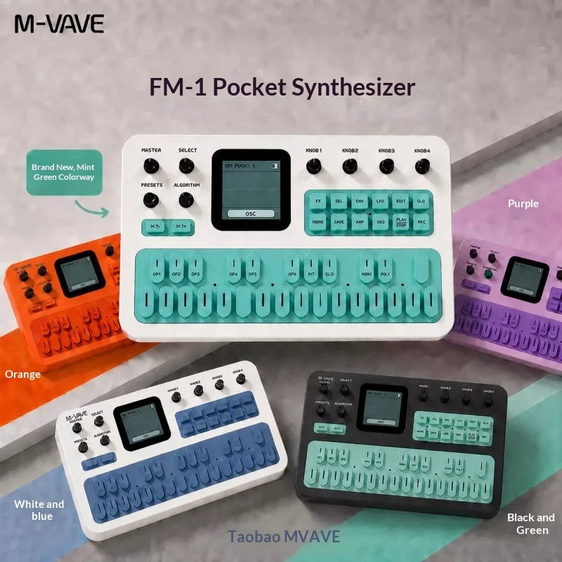 M-VAVE FM1 Synthesizer Pocket Portable Digital 27 Key Analog Arranger Music Production Built in Speaker