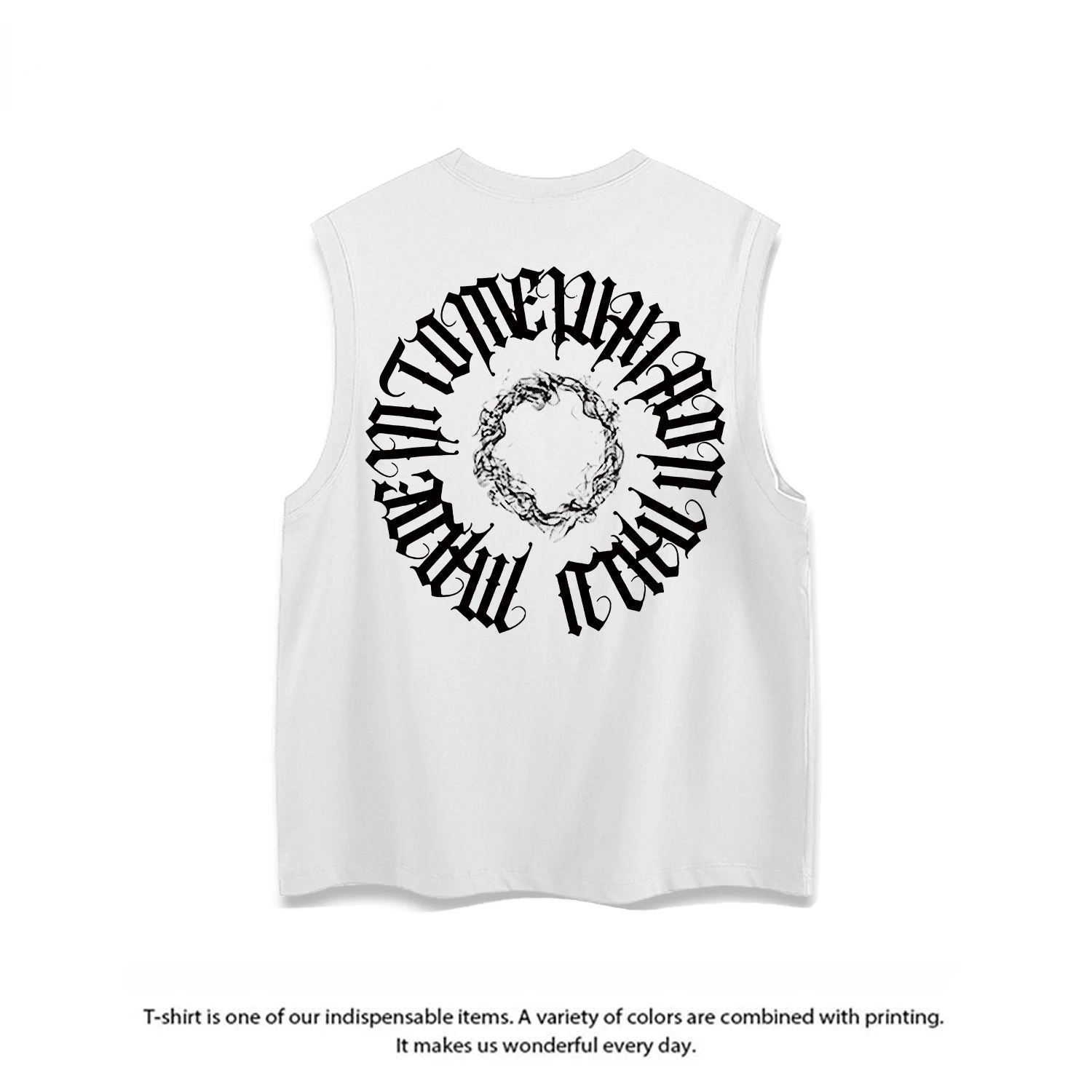 T-shirt imprimé lettre gothique fumée pour hommes et femmes, haut de couple, précieux, style américain, rétro, beau, tendance de la mode estivale