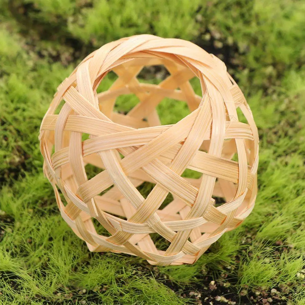 Rustic Bamboo Cage Woven Bamboo Lamp Shade Small Hexagonal Eyes Bulb Lampshades Vintage Removable Chandelier Cover Home Hotel