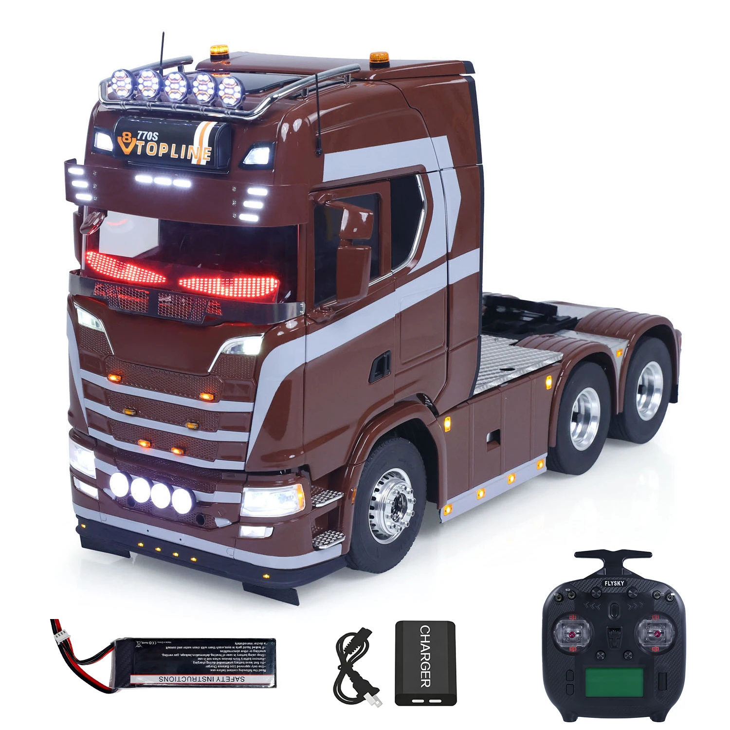 1/14 TOUCAN 770S RC Lorry Vehicle 6x2 Radio Control Tractor Truck 3-Speed Transmission Metal Chassis Differential Lock Axles