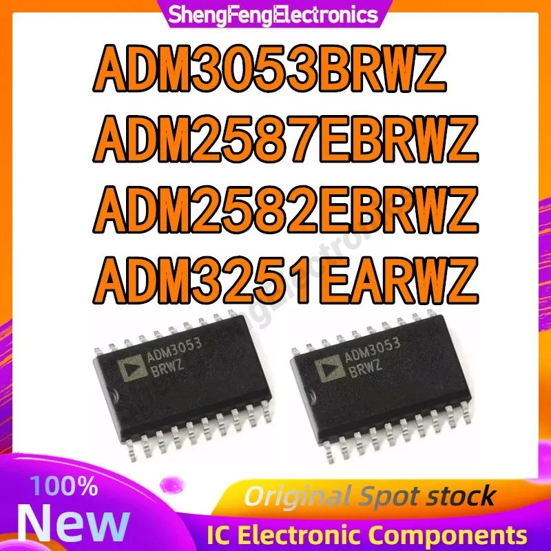 

5PCS ADM2582EBRWZ-REEL7 ADM2587EBRWZ-REEL7 ADM3053BRWZ-REEL7 ADM3251EARWZ-REEL SOP-20 integrated circuit Electronic