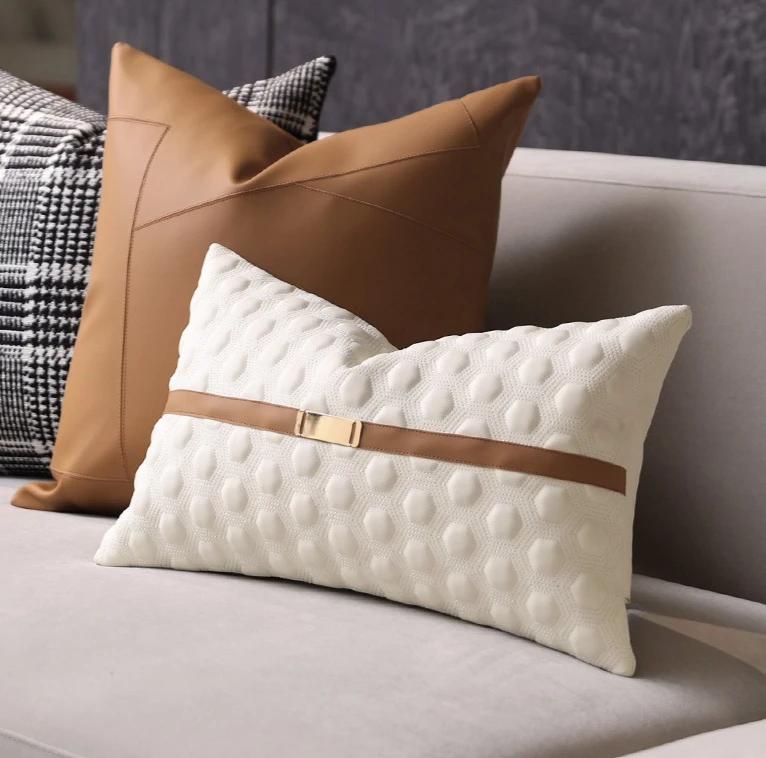 

Plush throw pillow, Italian style, simple, modern, light luxury, sofa, living room, bedside cushion