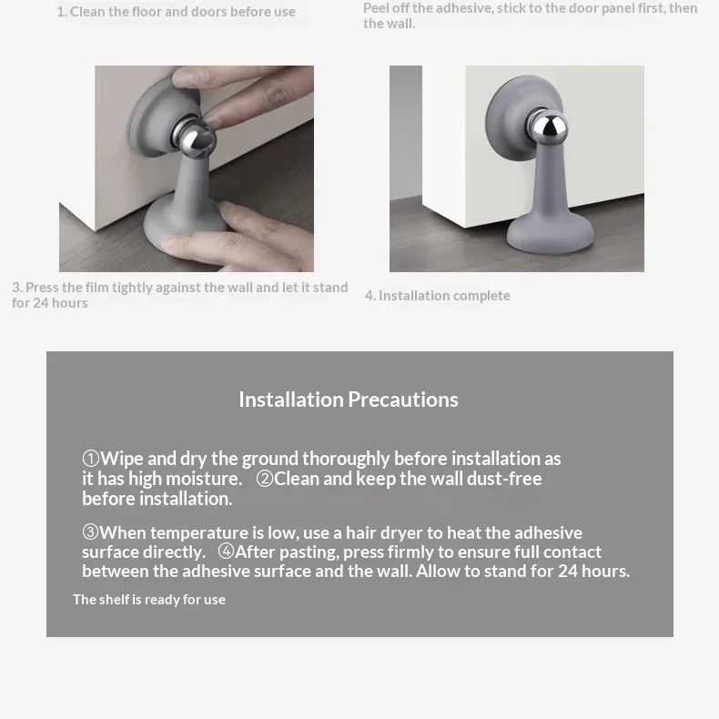 Türstopper ohne Bohren, magnetischer Türhalter aus Silikon, Antikollisions-Türfänger, magnetischer Türstopper für Schlafzimmer, Türfixierer für Zuhause – Detail 20