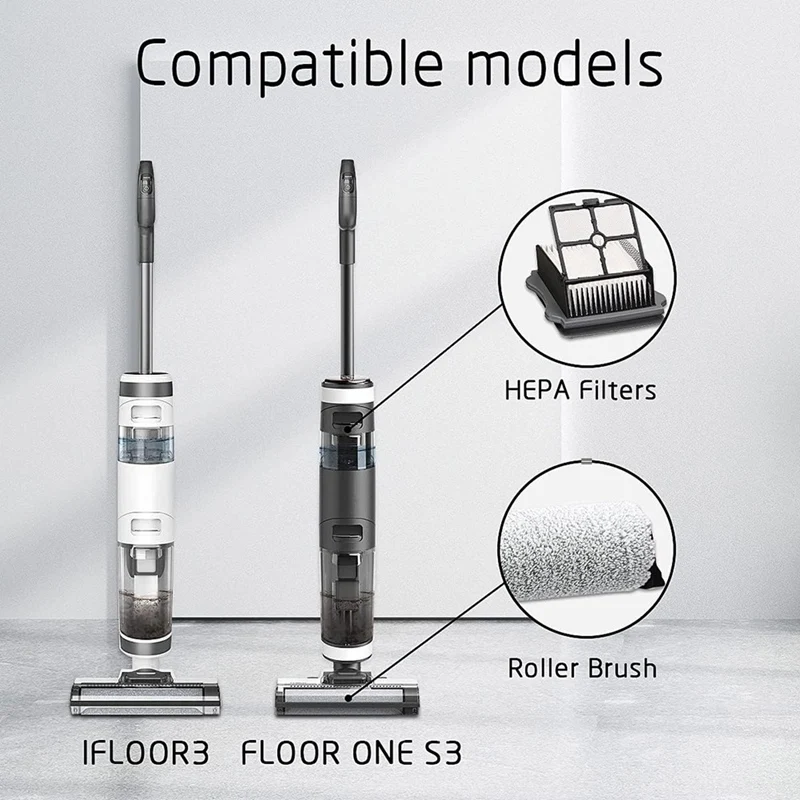 For TINECO Floor One S3 / Ifloor 3 Roller Brush Hepa Filte Accessories Cordless Wet Dry Floor Washer Spare Part