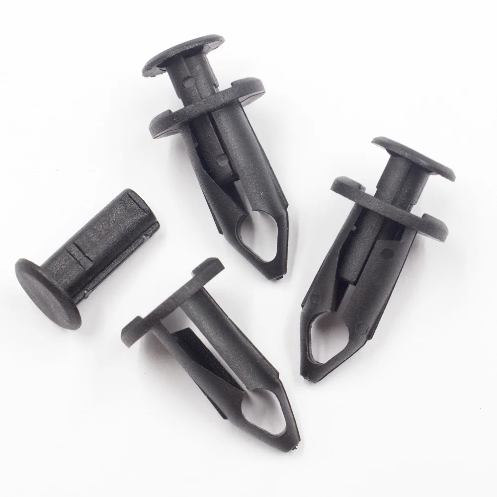 

50PCS 8mm 9mm Hole Black Plastic Retainer Rivet Car Fender Bumper Push Pin Clips Fasteners For Ford Honda Audi Buick Chrysler