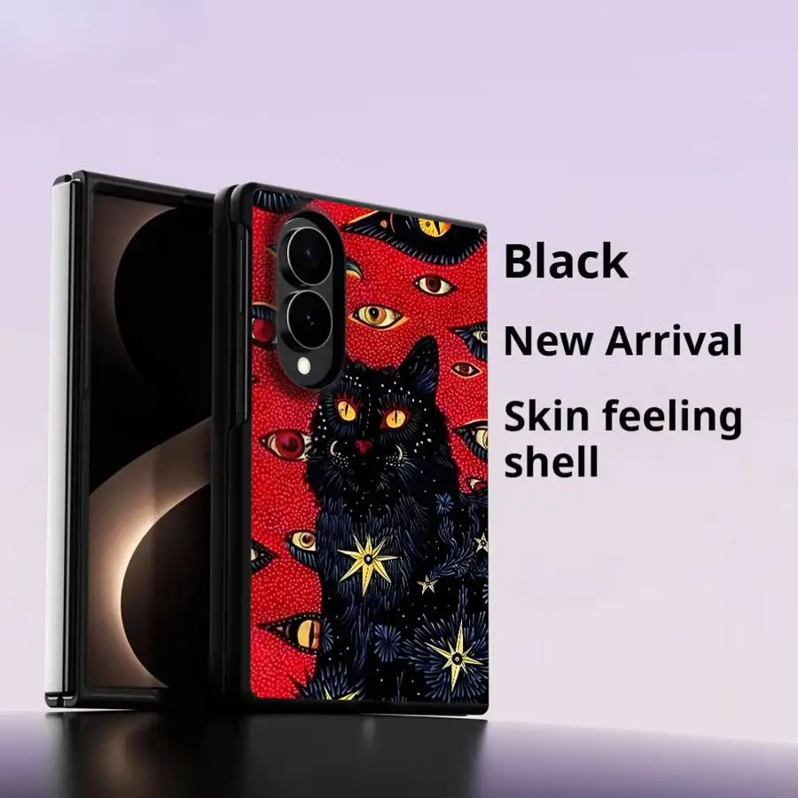 The Gaze Of An Eerie Red-Eyed Black Cat Case for Samsung Galaxy Z Fold 8 ZFold Wide Z Fold8 Wide ZFold8 Luxury Phone Cover
