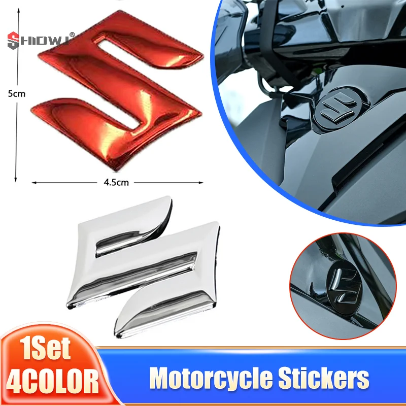 

2pcs/set Motorcycle Stickers PVC S Logo 3D Tank Decal Logo Gold Emblem Waterproof Sticker Decoration Sticker