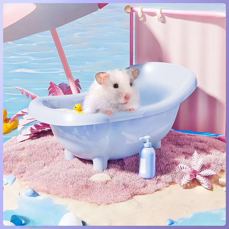 

PLastic Hamster Sand Bath Basin Golden Hamster Dedicated Bath Room for Hamster Cleaning Supplies