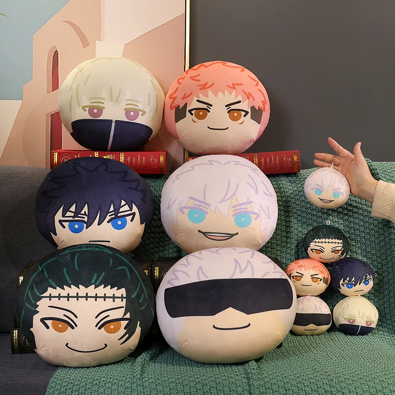 Cute Jujutsu Kaisen Plush Toy Satoru Gojo Fushiguro Megumi Itadori Yuji Plushies Cartoon Printed Pillow Bag Pendant Gifts