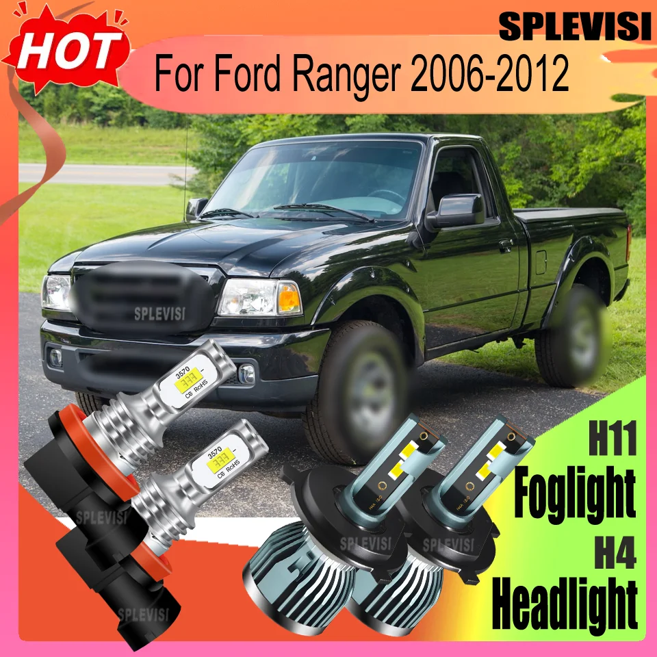 

LED 9003/H4 H11 headlight Foglight Better Night Signal Visibility Plug and Play For Ford Ranger 2006 2007 2008 2009 2010 2012