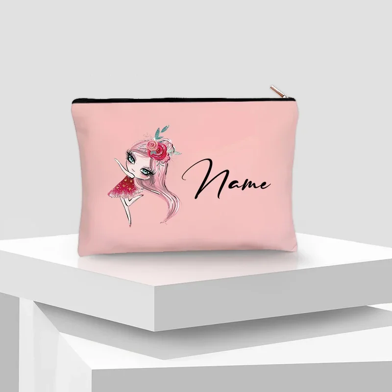 Cosméticos Maquiagem Bag para o Bebê Menina, Batom Air Cushion Pouch, Dancer Organizador Personalizado, Caixa de Lápis, Personalizado, Kawaii, Presente de Aniversário