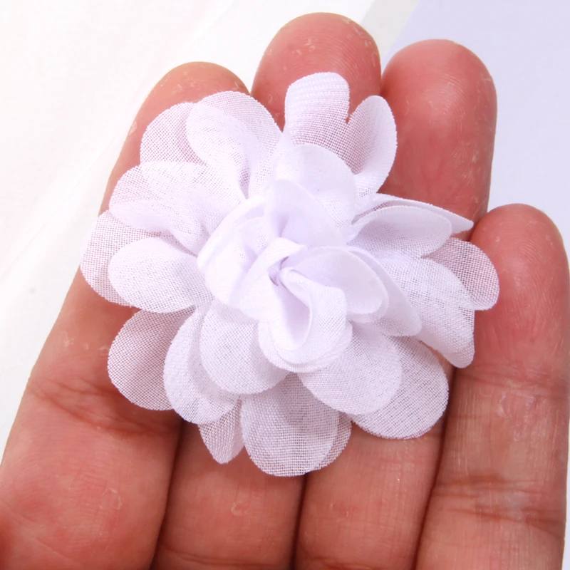 10Pcs 5cm Handmade Small Chiffon Fabric Artificial Flowers Head For Wedding Dress Hats Home Decoration DIY Accessories
