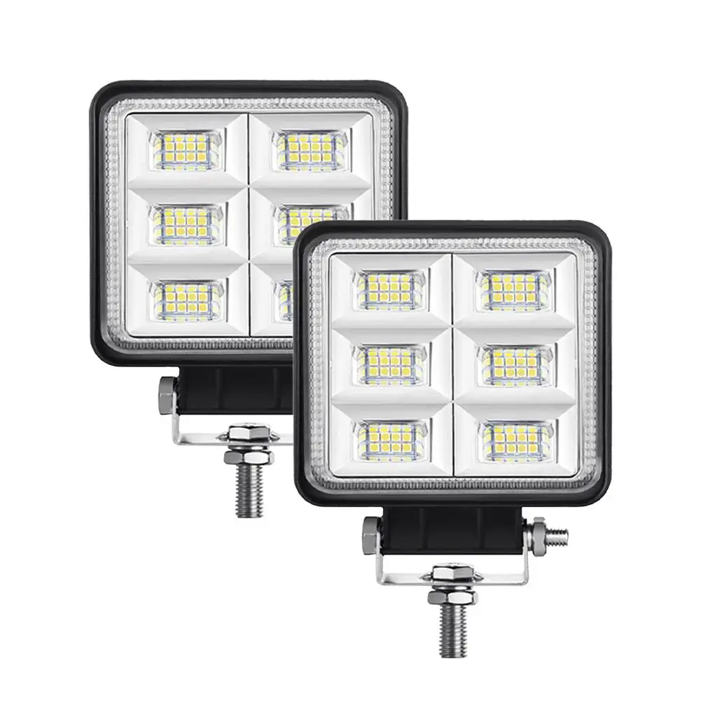 

2 шт., 48 Вт, 12-24 В, 4-дюймовый квадратный белый светодиодный рабочий свет, стручки, прожектор, 6000 К, универсальный для автомобиля, внедорожника, грузовика, внедорожника, фургона