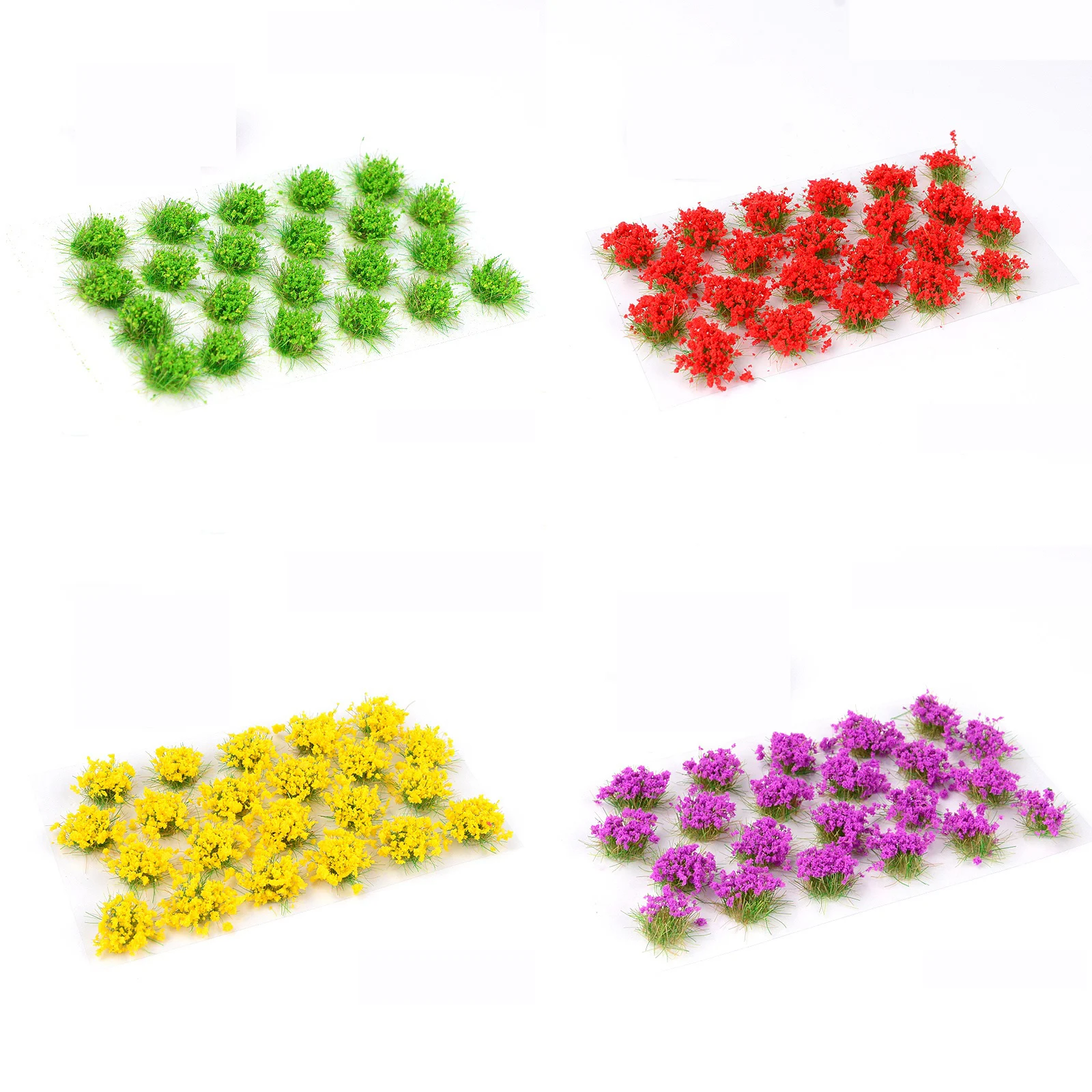 22Pcs Flower Model Flower Cluster Simulation Landscape Garden Decor Static Grass Scenery Model Grass Tuft DIY Building Layout